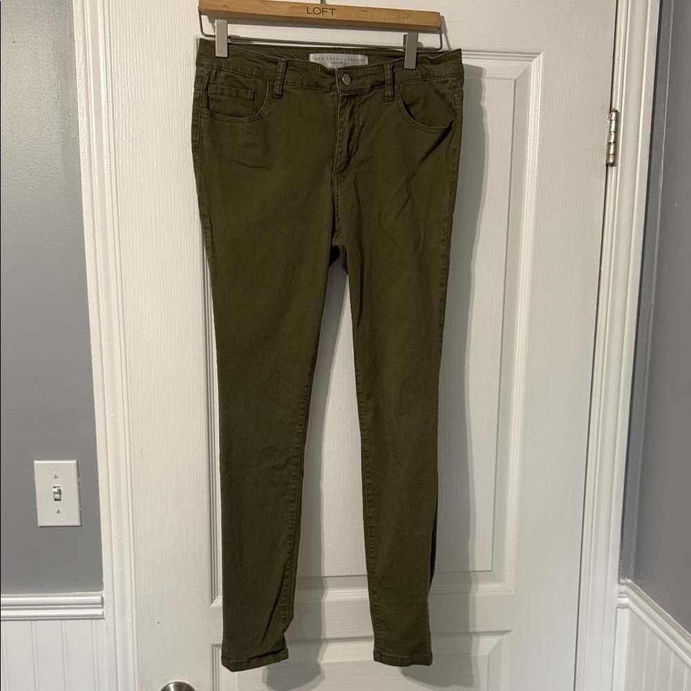 Dark Olive Slim Fit Pants
